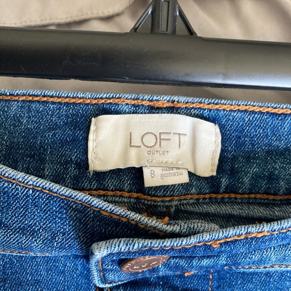 LOFT Blue Denim Skirt with Button Detail - Picture 3 of 4